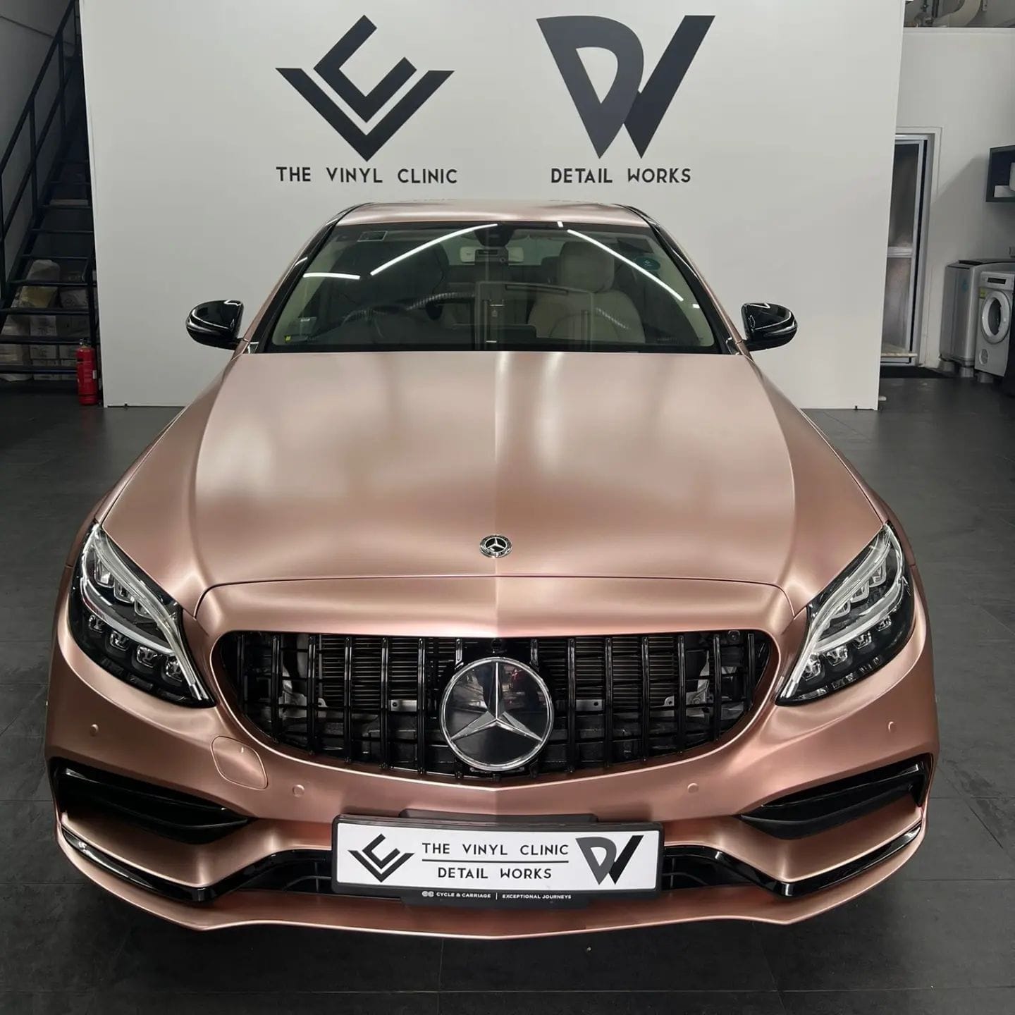 Rose gold C180 with our custom AMG kit, chrome deletes and Fireball nano coating.