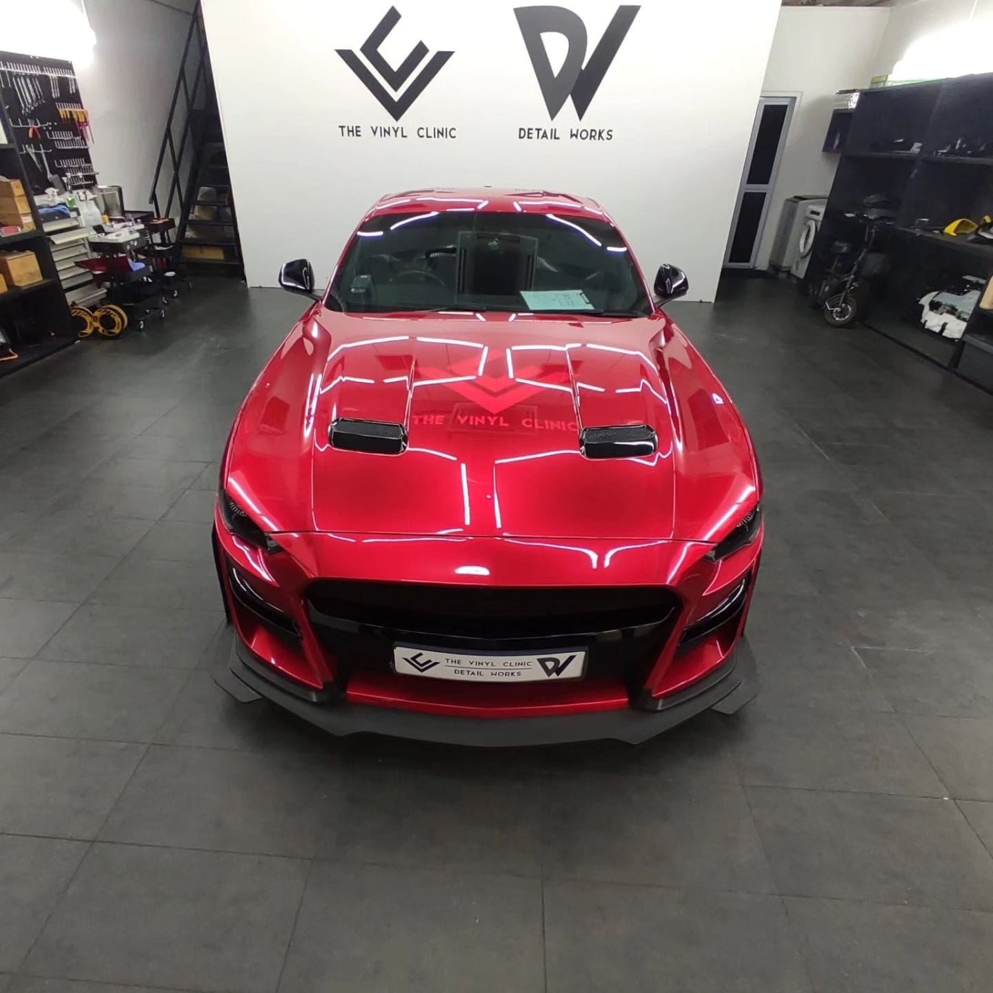 Candy Red Mustang with Fireball coating.