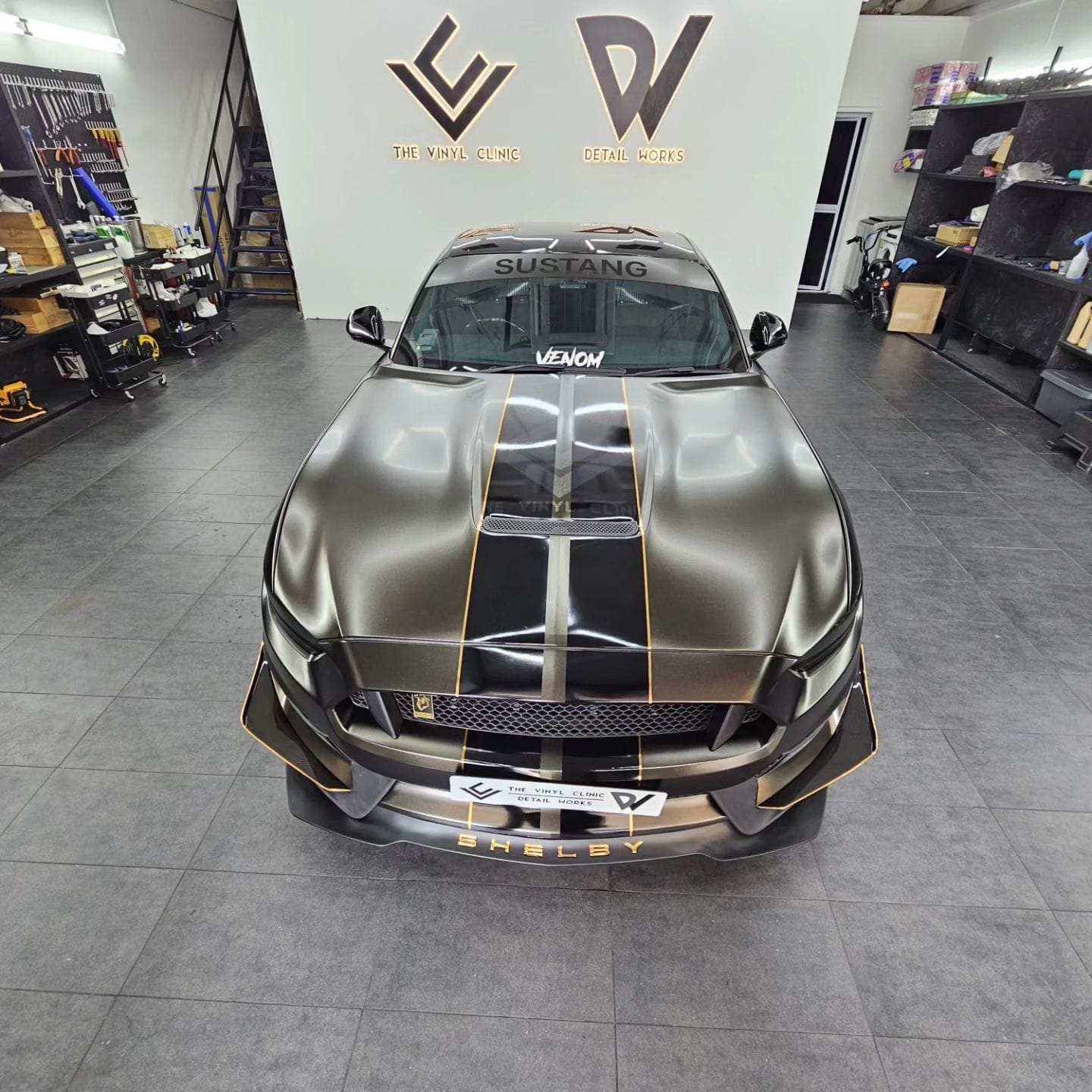 Mustang on a Sunday. Satin Gold dust with Fireball ceramic coating.