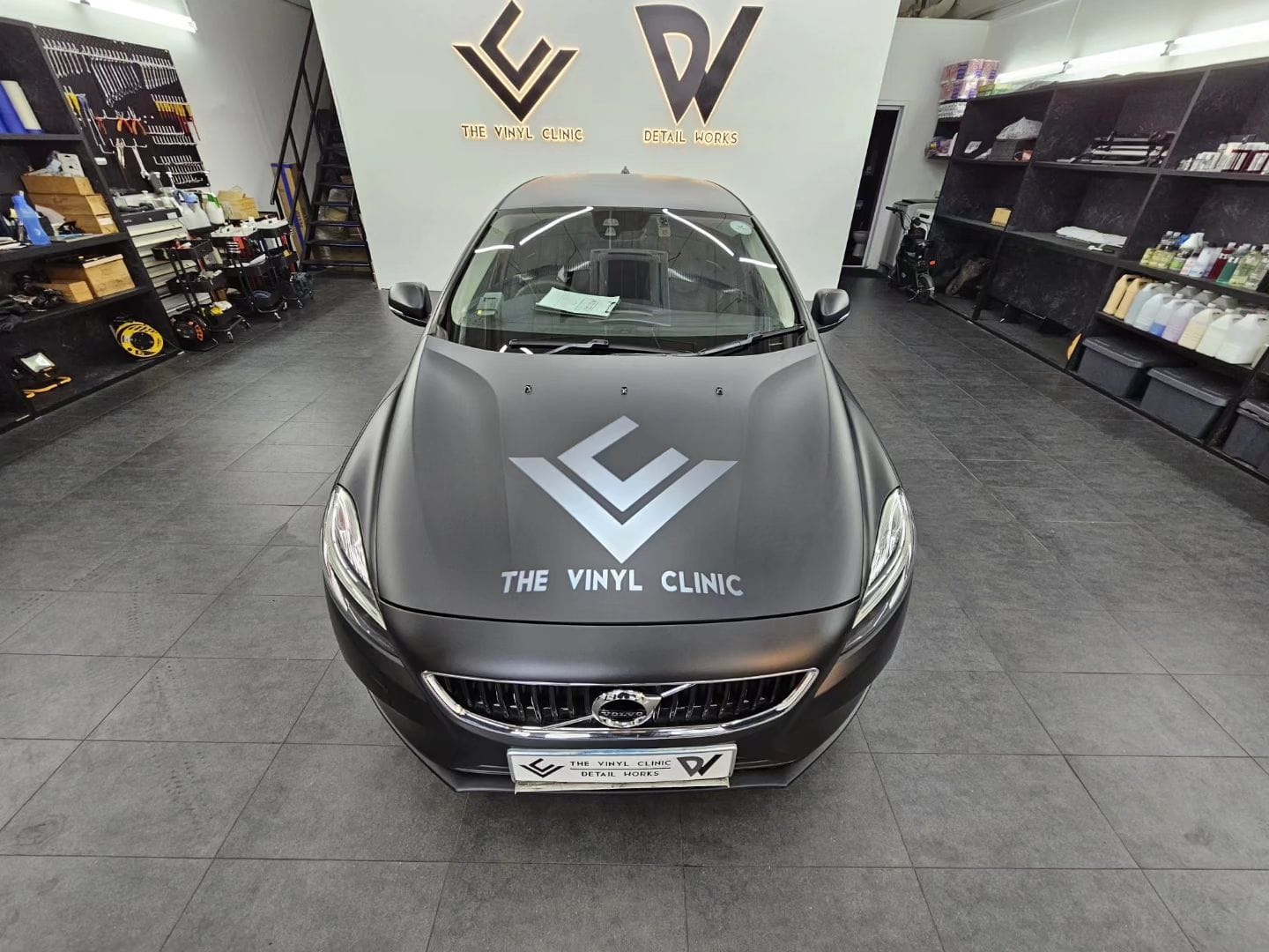 Volvo in matte black.