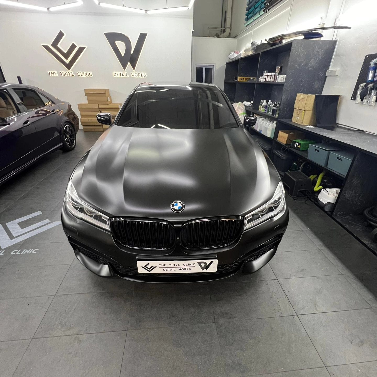Satin black with chrome deletes and protected with Fireball’s Aegis ceramic coating.