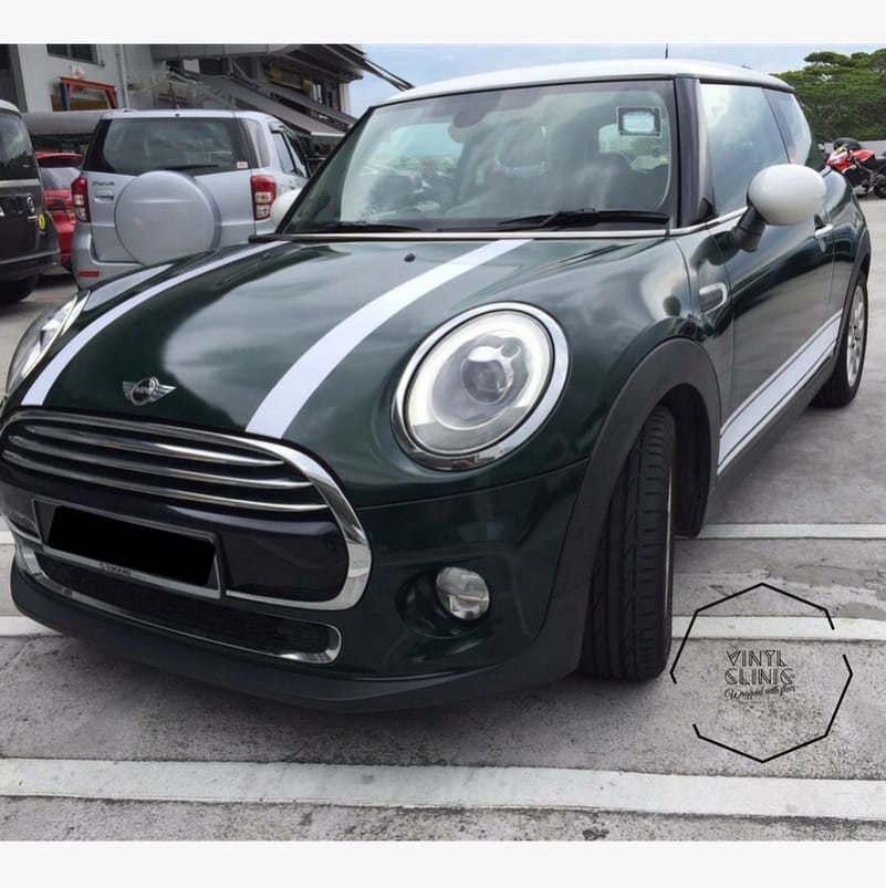 For the mini fans! Customised Racing stripes with the cla...