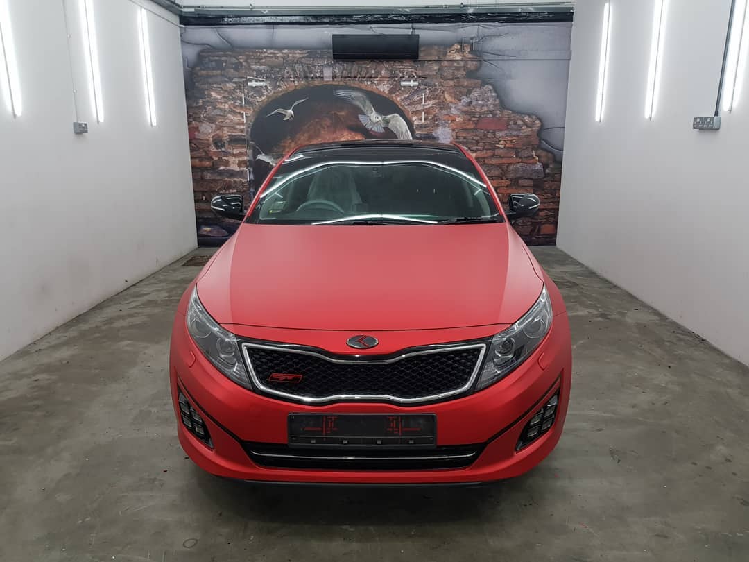 Matte chrome inferno red.