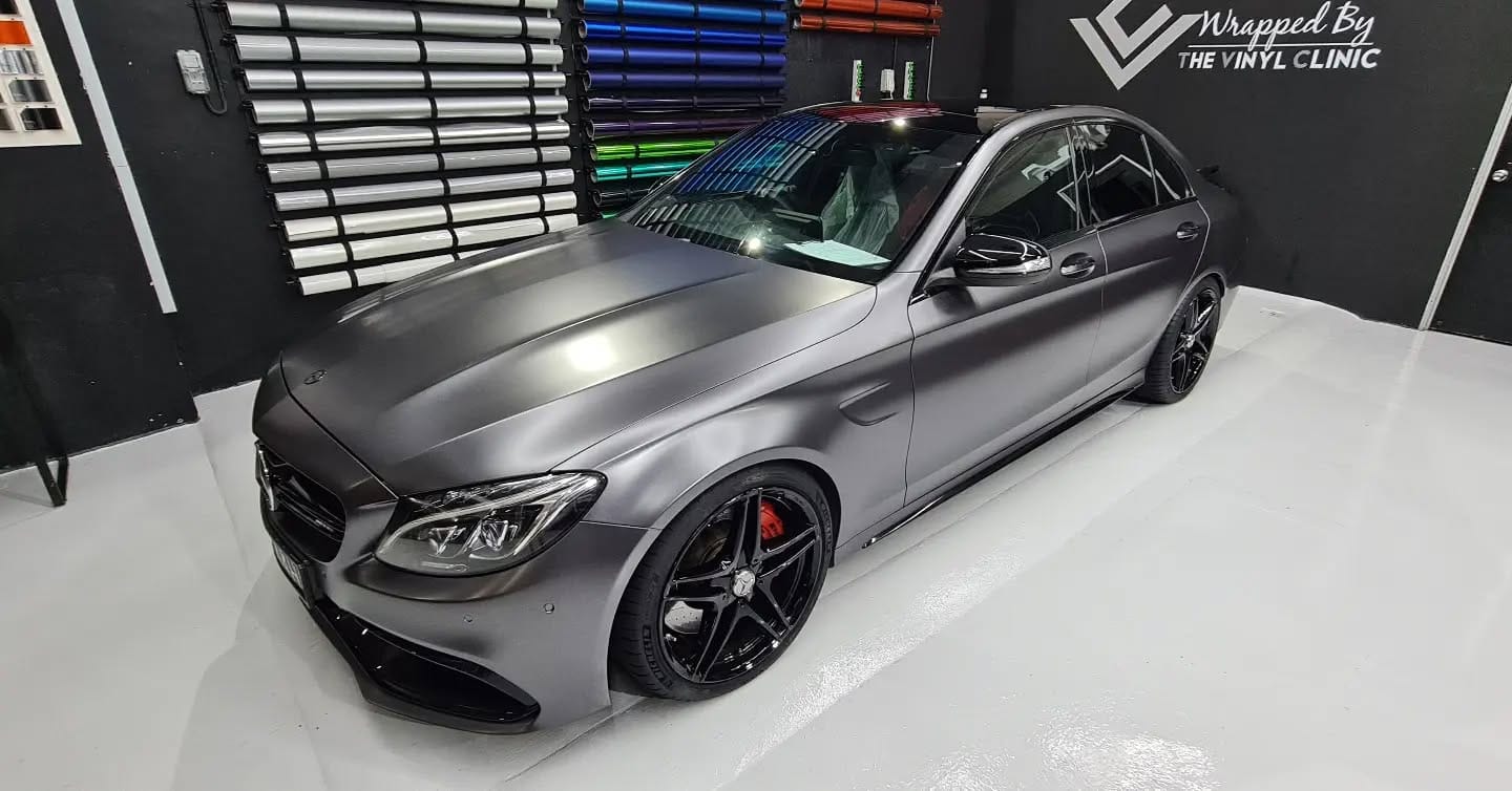 Frozen grey on a C63 AMG.