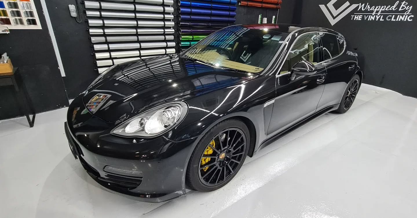 Gloss metallic black with VKOOL solar film to keep the he...