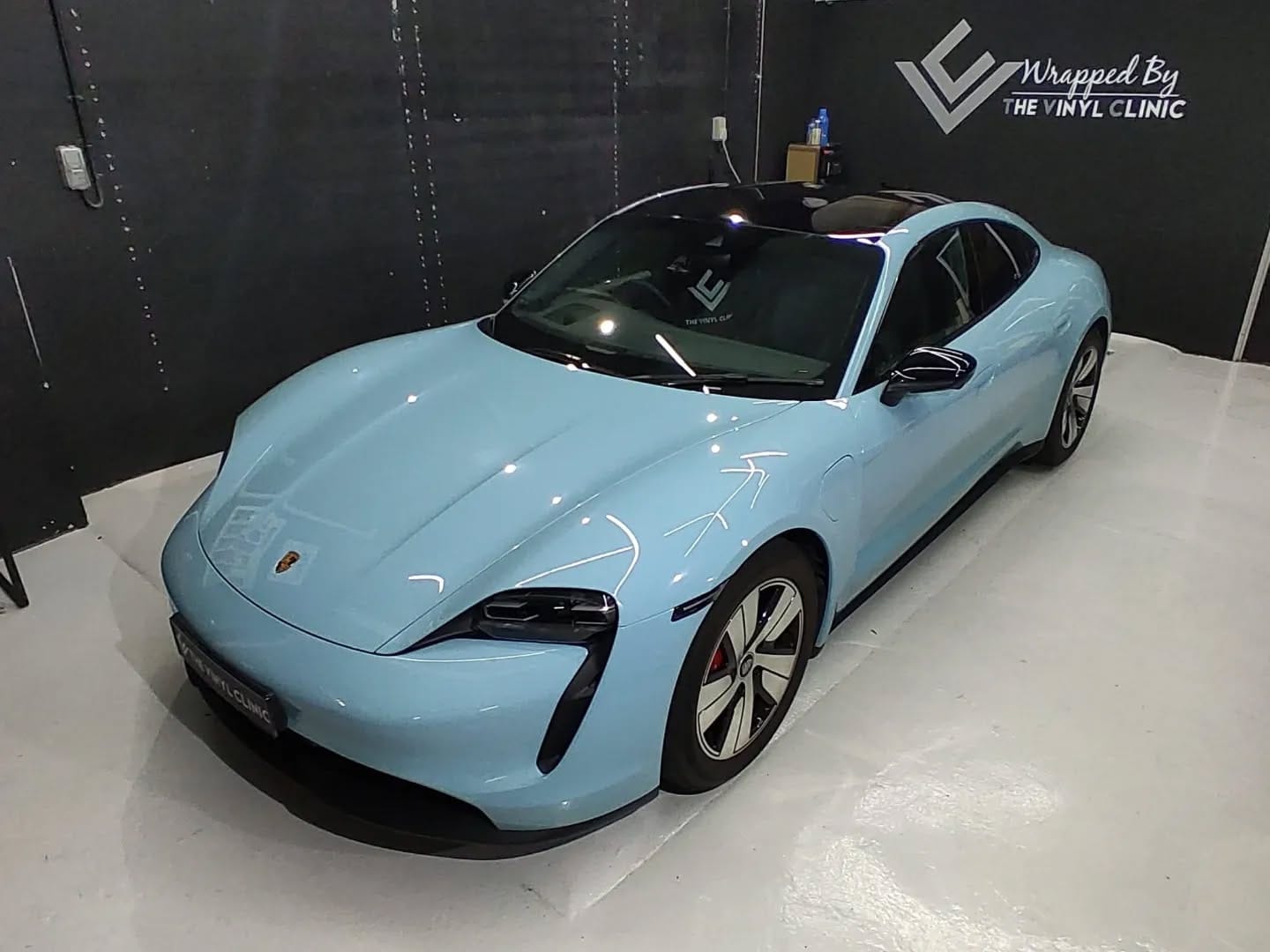 Porsche Taycan in the latest Meissen Blue.