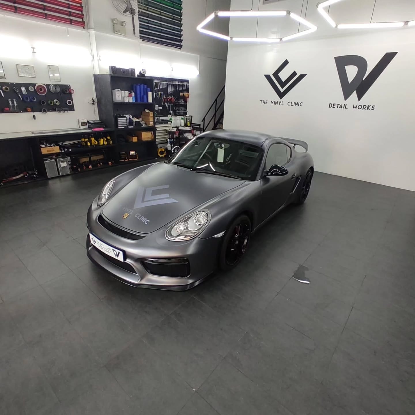 Satin Dark Grey Porsche.