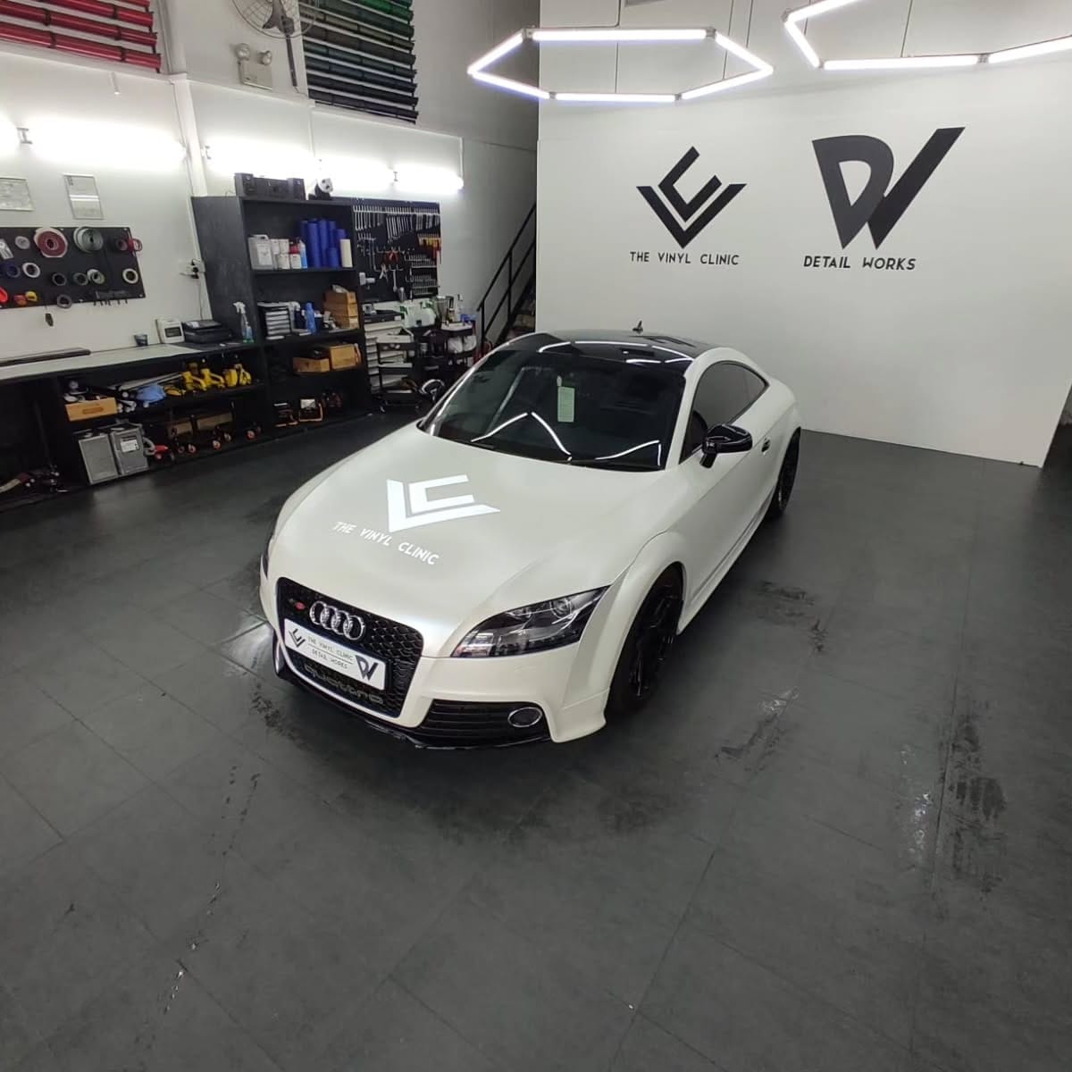 Super Sleek Satin Pearl White Audi TT with Fireball Aegis...