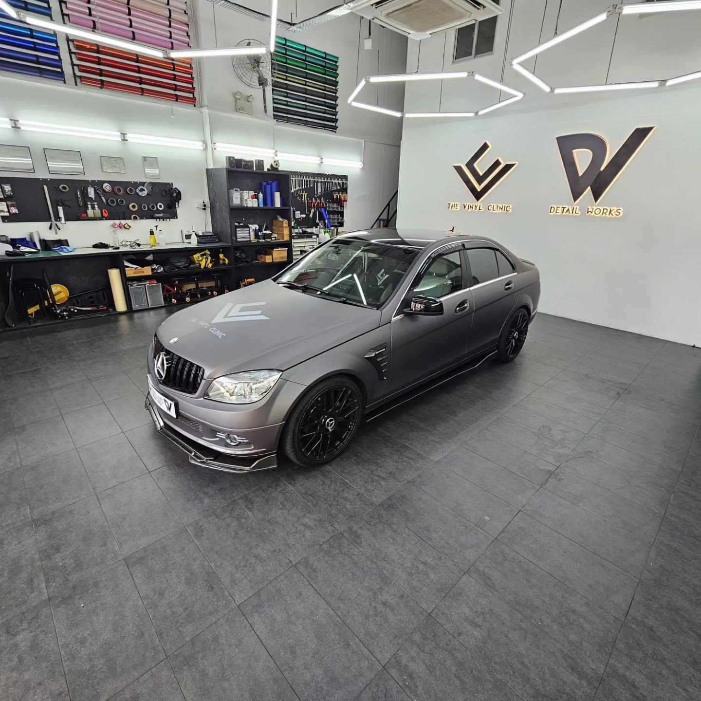 Mercedes in Matte Metallic Dark Grey.