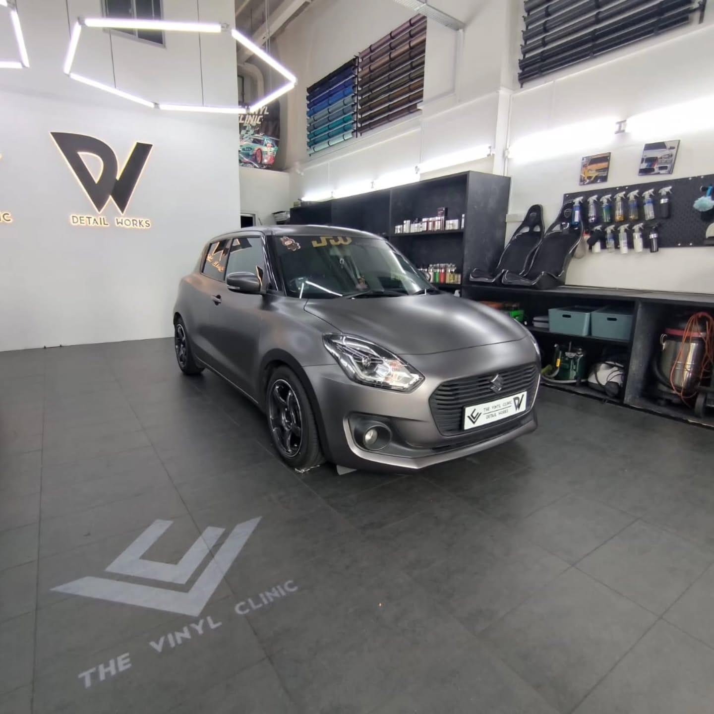 Suzuki Swift in Satin Dark Grey.