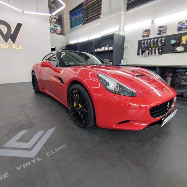 Avery Dennison Supreme X5 paint protection film with Fireball Butterfly 9H Ceramic by @detailworkssg  The proper care and protection that every Ferrari deserves.
