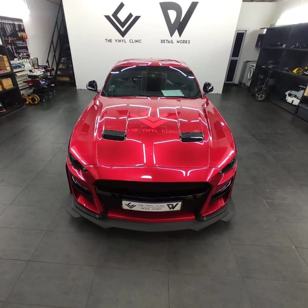 Candy Red Mustang with Fireball coating.