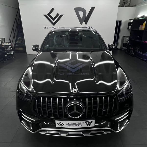 Mercedes GLE full exterior and interior wrap in Gloss Metallic Black.