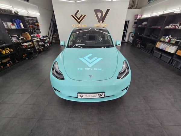 Satin Key West Tesla Model Y.