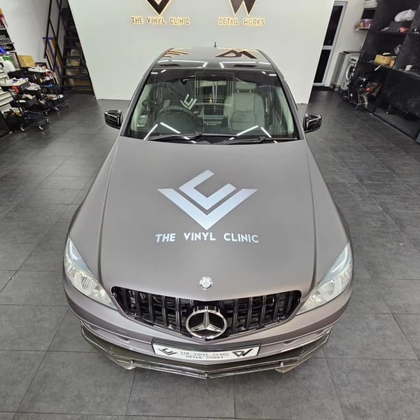 Mercedes in Matte Metallic Dark Grey.