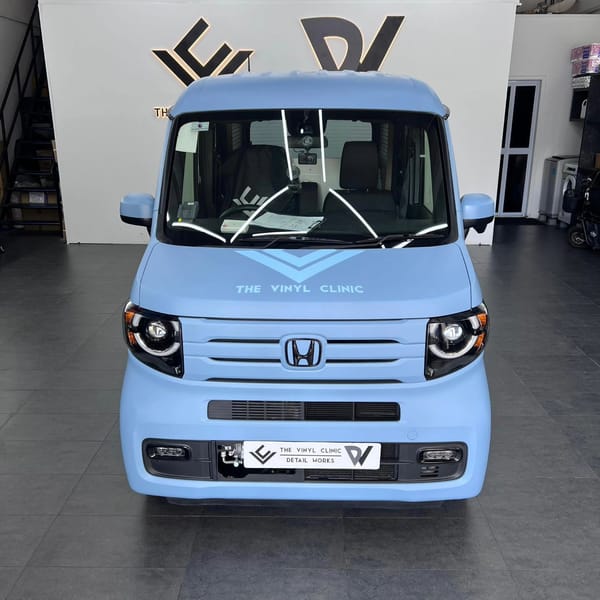 Airy Blue on the cutest van ever.