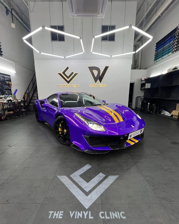 Ferrari 488 Pista Royal Purple.