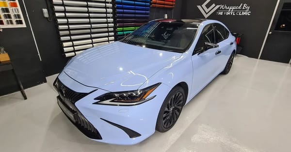 Misty blue with full chrome deletes.