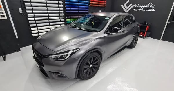 Mr @chaseetan 's Infiniti in Avery Dennison satin dark gr...