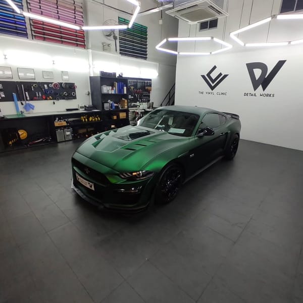 Matte Chrome Green Mustang.