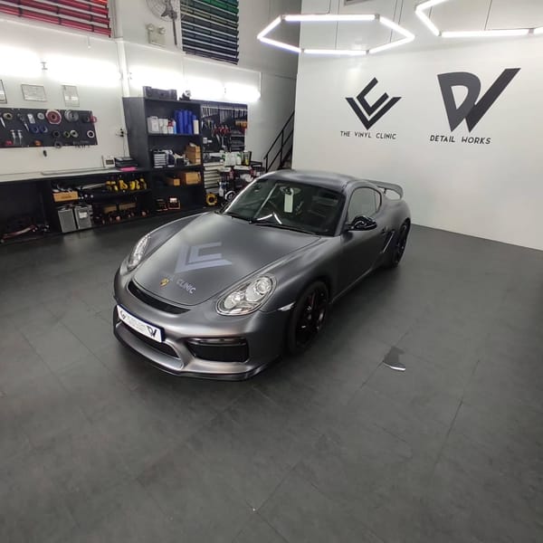 Satin Dark Grey Porsche.