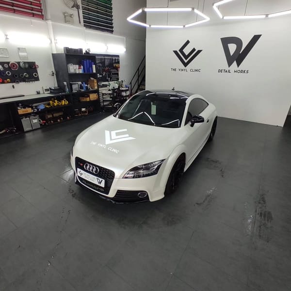 Super Sleek Satin Pearl White Audi TT with Fireball Aegis...
