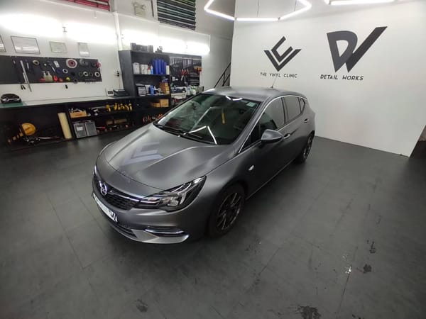 Opel Astra in Satin Dark Grey.