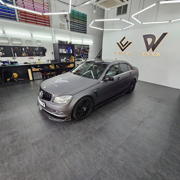 Mercedes in Matte Metallic Dark Grey.