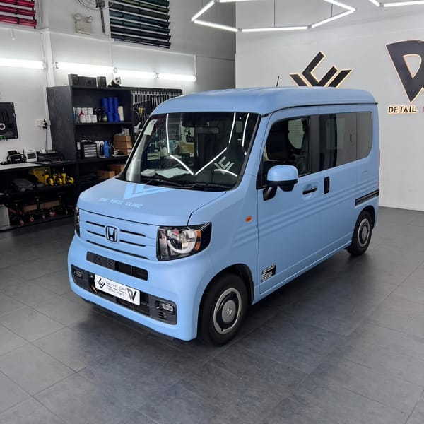 Airy Blue on the cutest van ever.