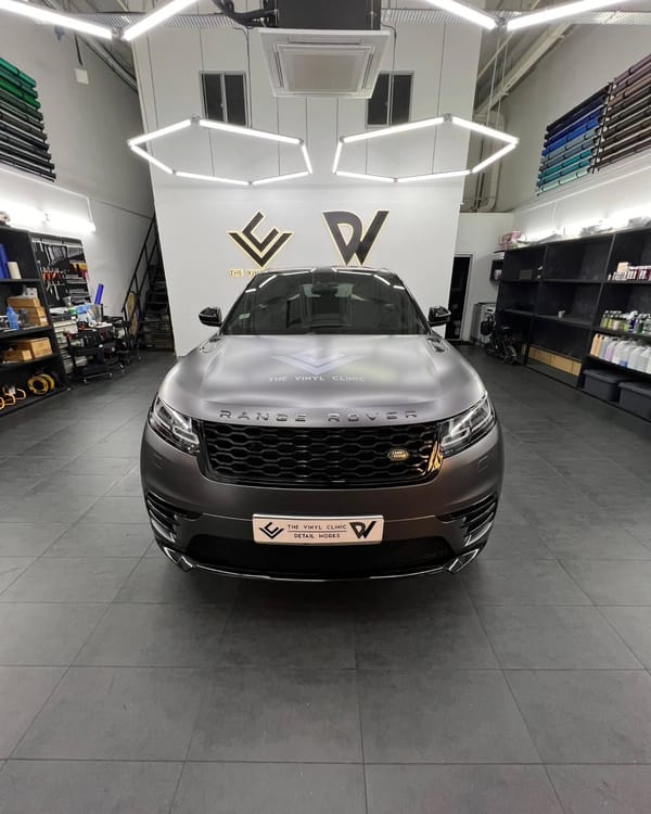 Satin Dark Grey Velar with interior steam cleaning by @de...