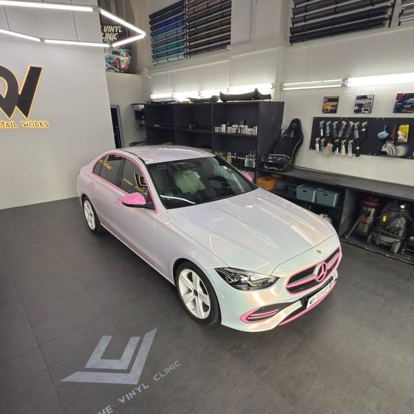 Dynamic Pink with soft pink accents and sprayed white rims.